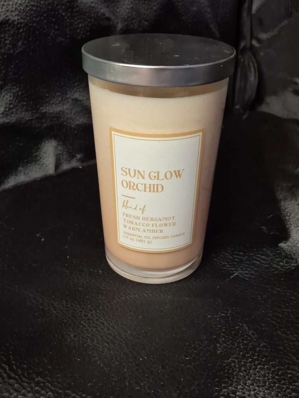 Sun Glow Orchid Glass Candle - New